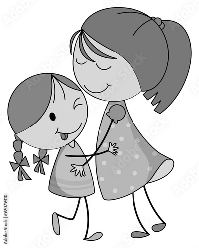 Mother and daughter hugging