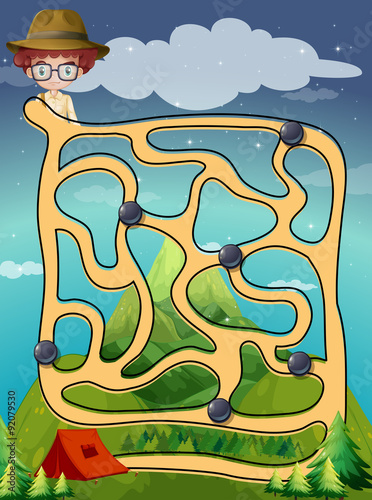 Game template with camping theme