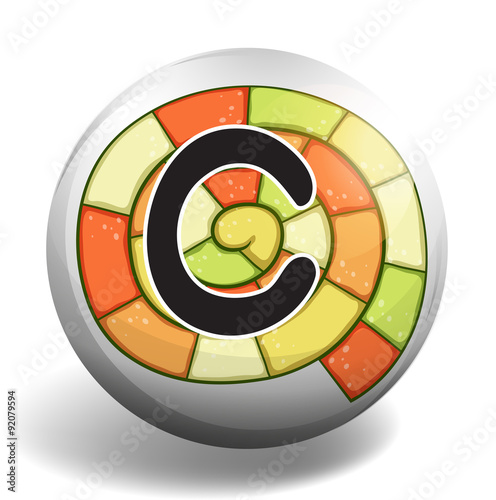 Letter C on colorful background