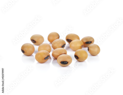 soy beans on white background.