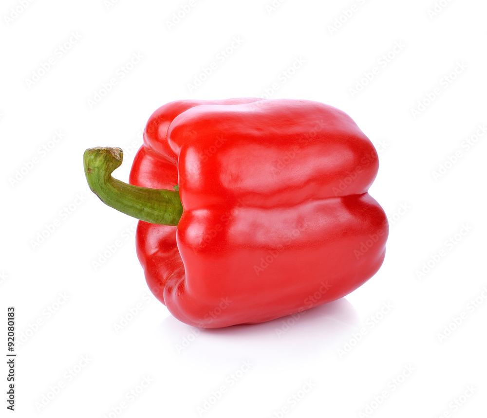 Bright red pepper isolated on white.