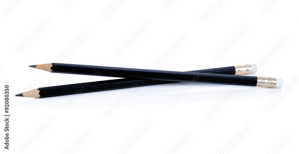 Black pencil isolated on white background Black pencil isolated on white background