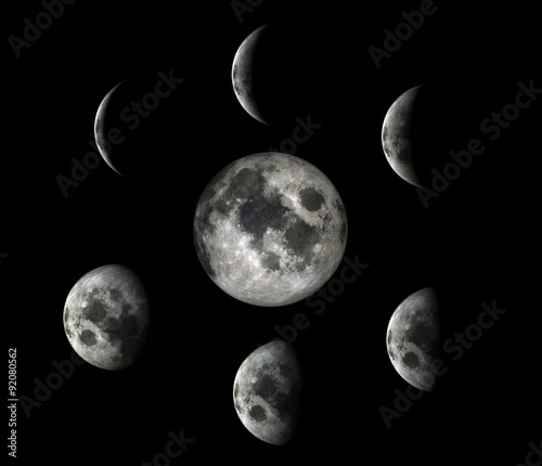 Full Moon Phases.Elements of this image furnished by NASA