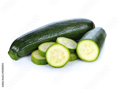 green zucchini vegetables isolated on white