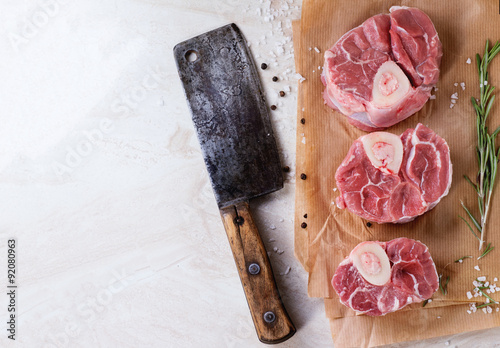 Raw osso buco photo