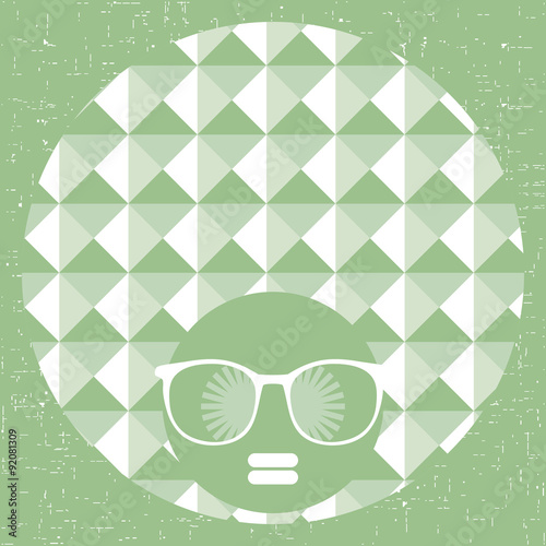 Black head woman with strange hair.