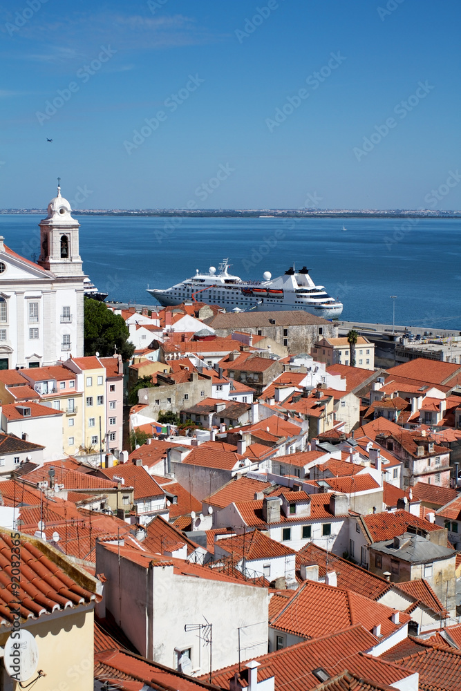 View of the Alfama district of Lisbon from Largo-Portas-do-Sol