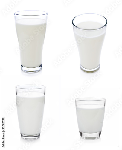 glass of milk isolated on white with clipping path included