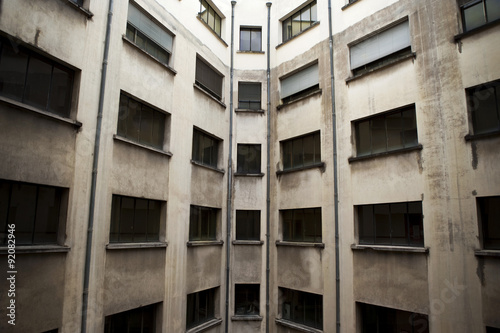 Courtyard of an old concrete building