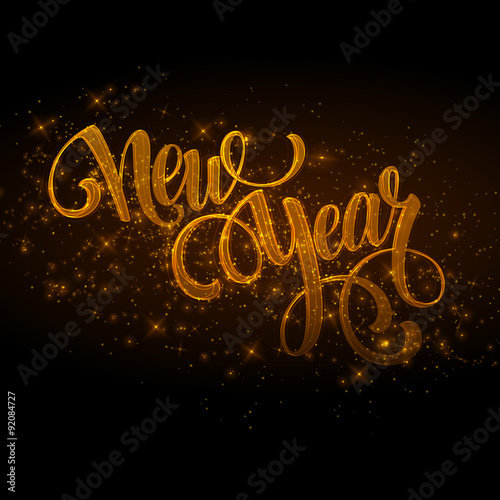 New Year made a sparkler. Vector illustration