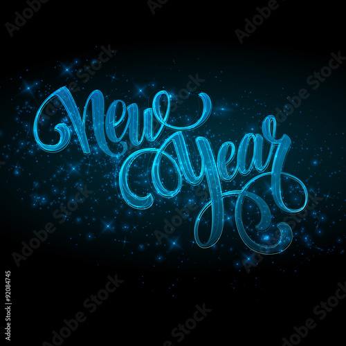 New Year made a sparkler. Vector illustration