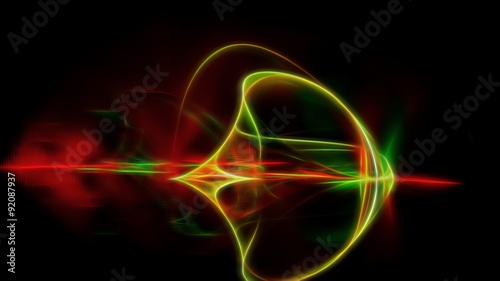 Movement of the glowing mixed energy