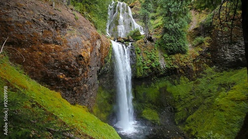 High Definition Movie with Water Audio Sound of Majestic Falls Creek Falls in Skamania County Washington State in Scenic Pacific Northwest 1920x1080 photo