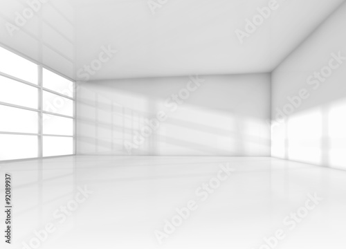 Abstract interior  white empty room with daylight