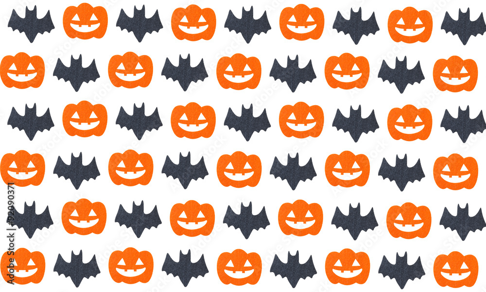 Set of pumpkins and Bats