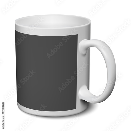 Gray and black mug realistic 3D mockup on a white background vector illustration