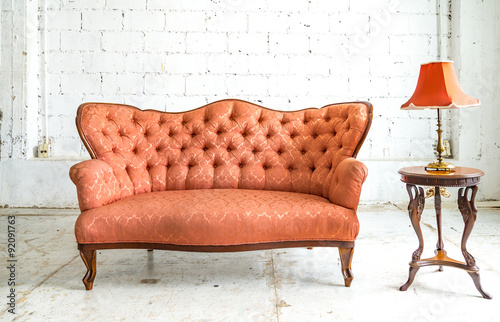 Classical style Armchair sofa couch in vintage room with desk la