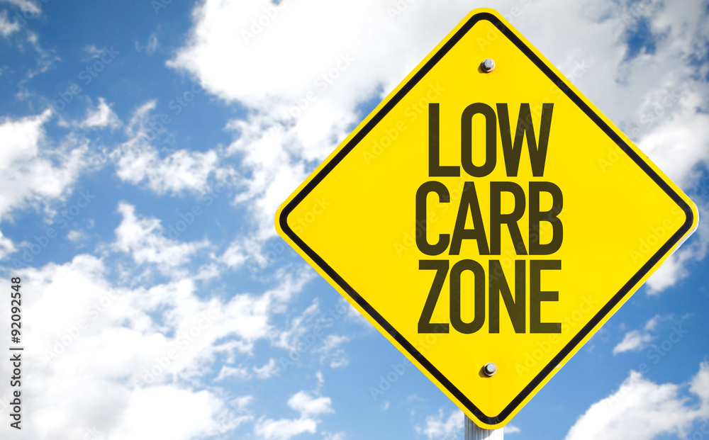 Low Carb Zone sign with sky background Low Carb Zone sign with sky background