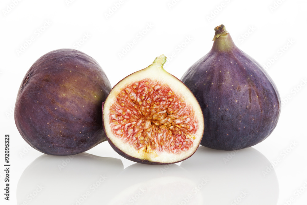 Fresh figs isolated on white background
