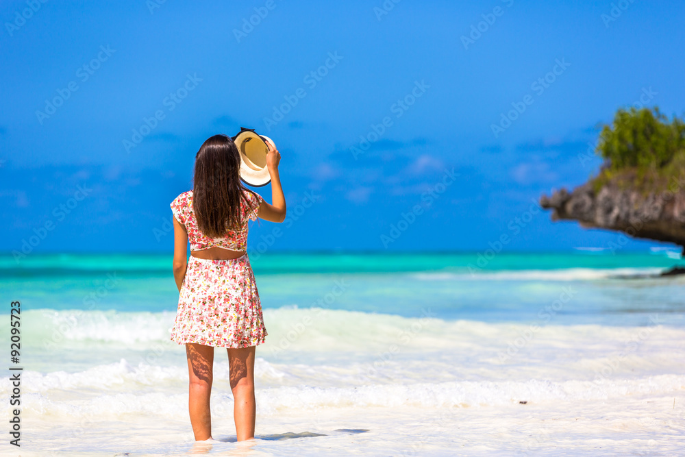 Young woman enjoy a beautiful view in Zanzibar, Tanzania, Africa Young woman enjoy a beautiful view in Zanzibar, Tanzania, Africa