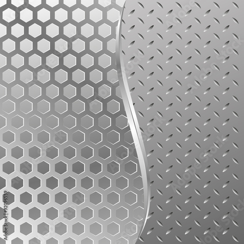 metal textured background divided into two