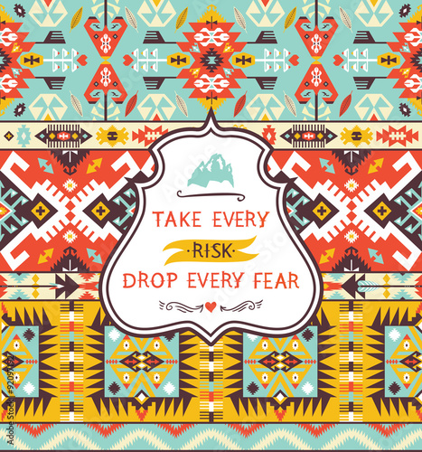 Seamless decorative pattern in tribal style