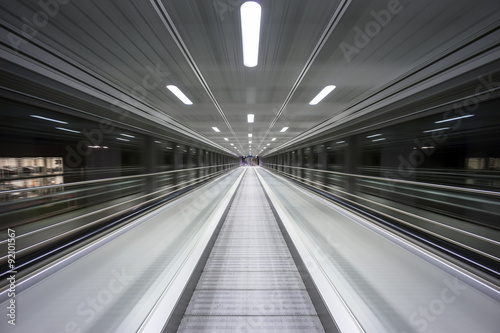 Moving walkway in motion 