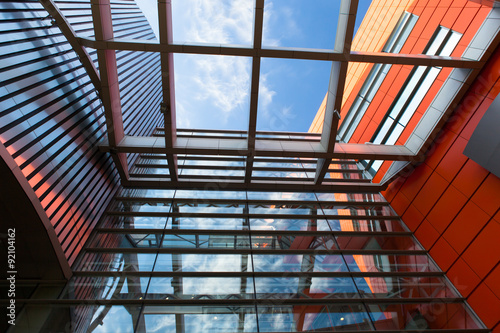Exterior. siding. metal plates. double-glazed windows.