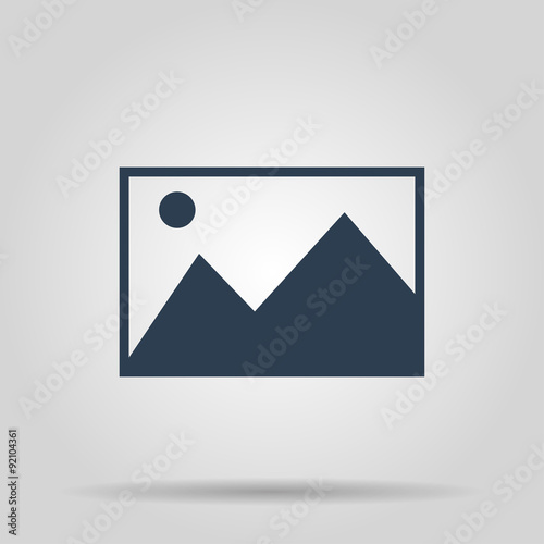 Photo picture web icon in flat style