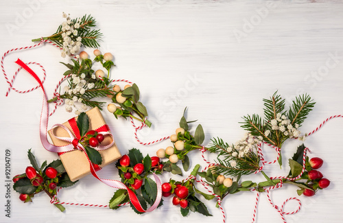 Christmas presents and garlands