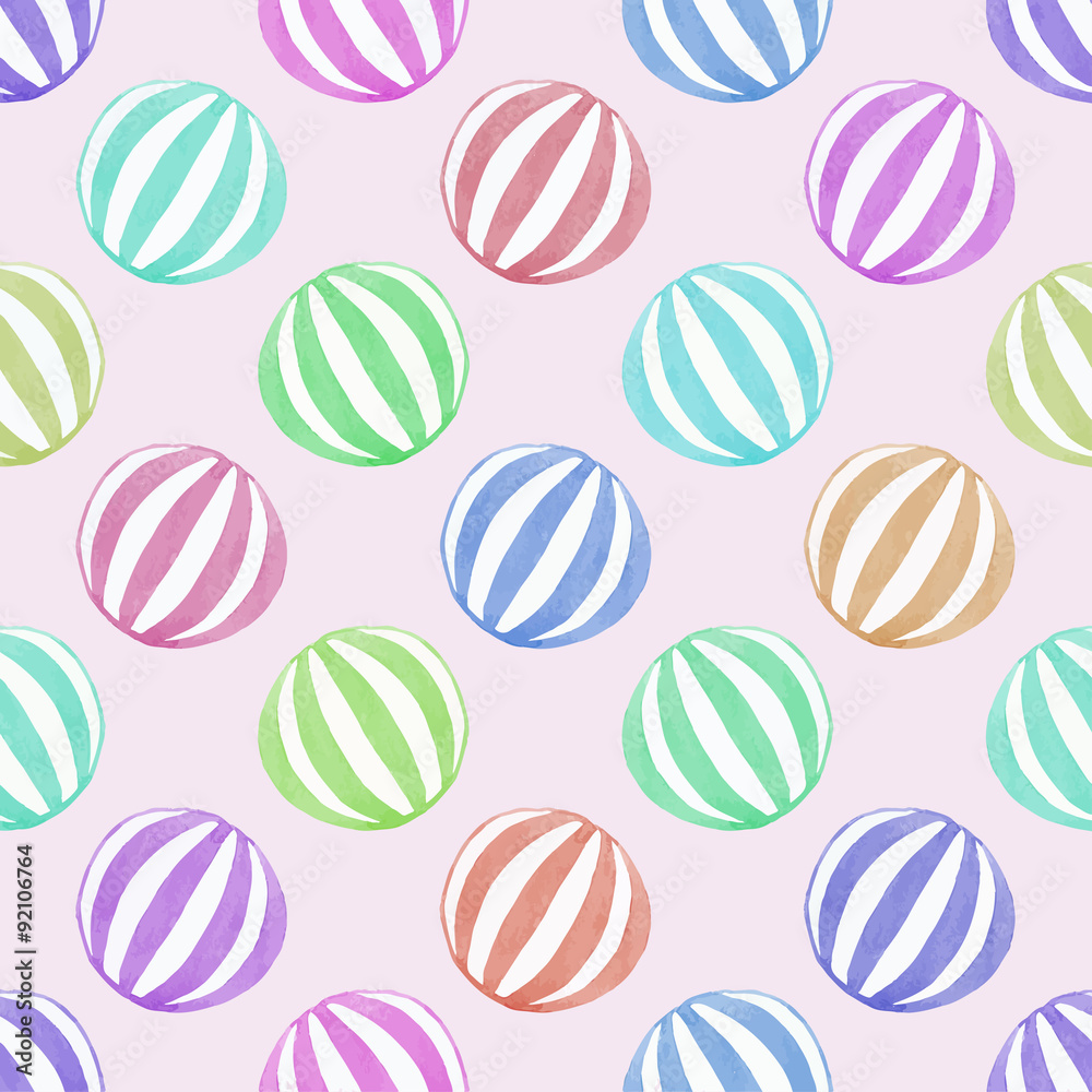 Seamless pattern with toy ball. Hand-drawn background. Vector Seamless pattern with toy ball. Hand-drawn background. Vector
