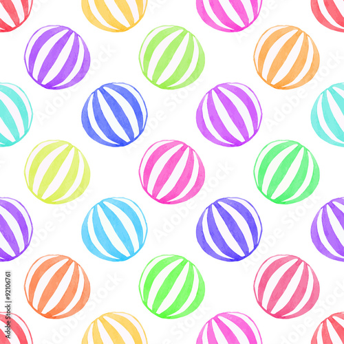 Seamless pattern with toy ball. Hand-drawn background. Vector