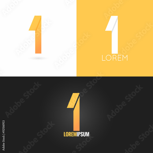 number one 1 logo design icon set background