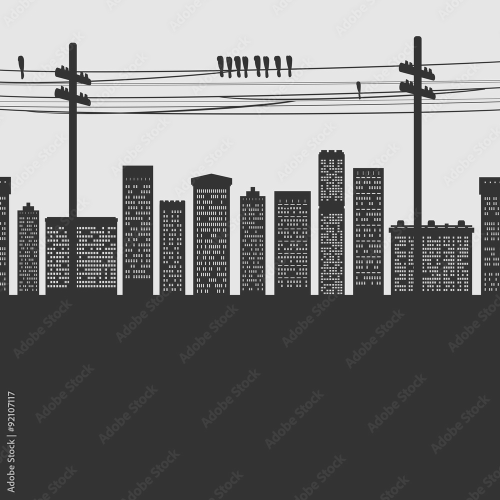 Obraz premium Vector Silhouette City