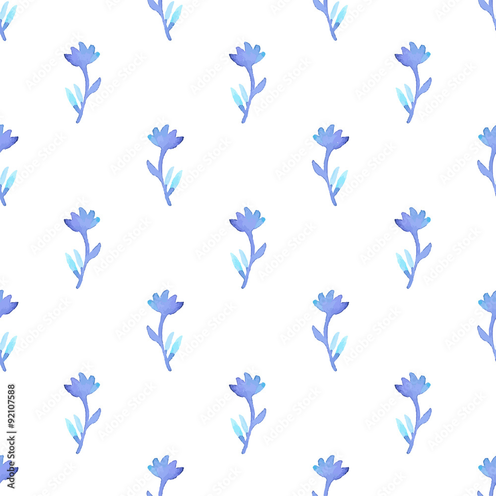 Fototapeta premium Seamless pattern with flowers. Hand-drawn background. Vector