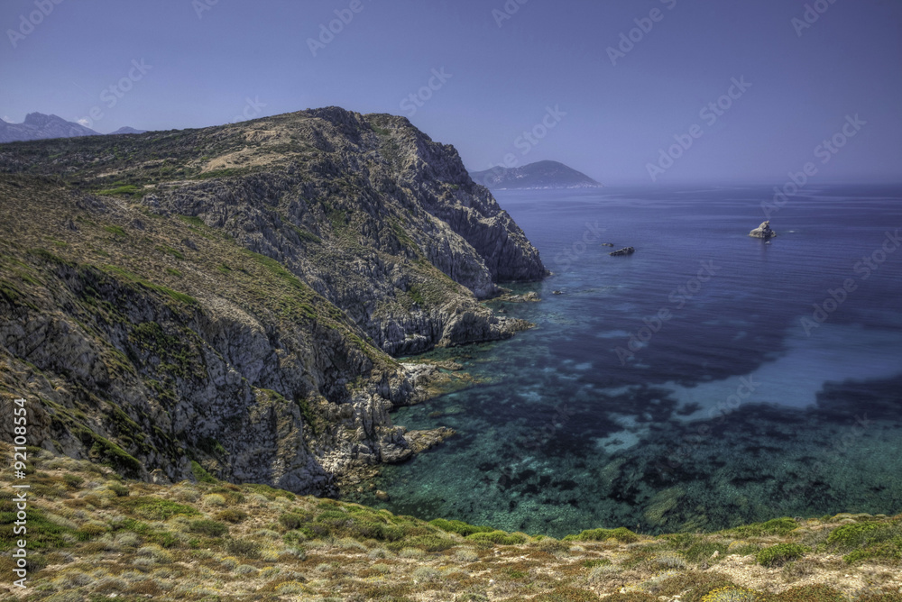 A colorful coastal view in Corsica