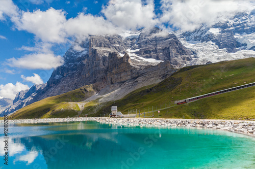 View of Eiger Northface and Fallbodensee photo