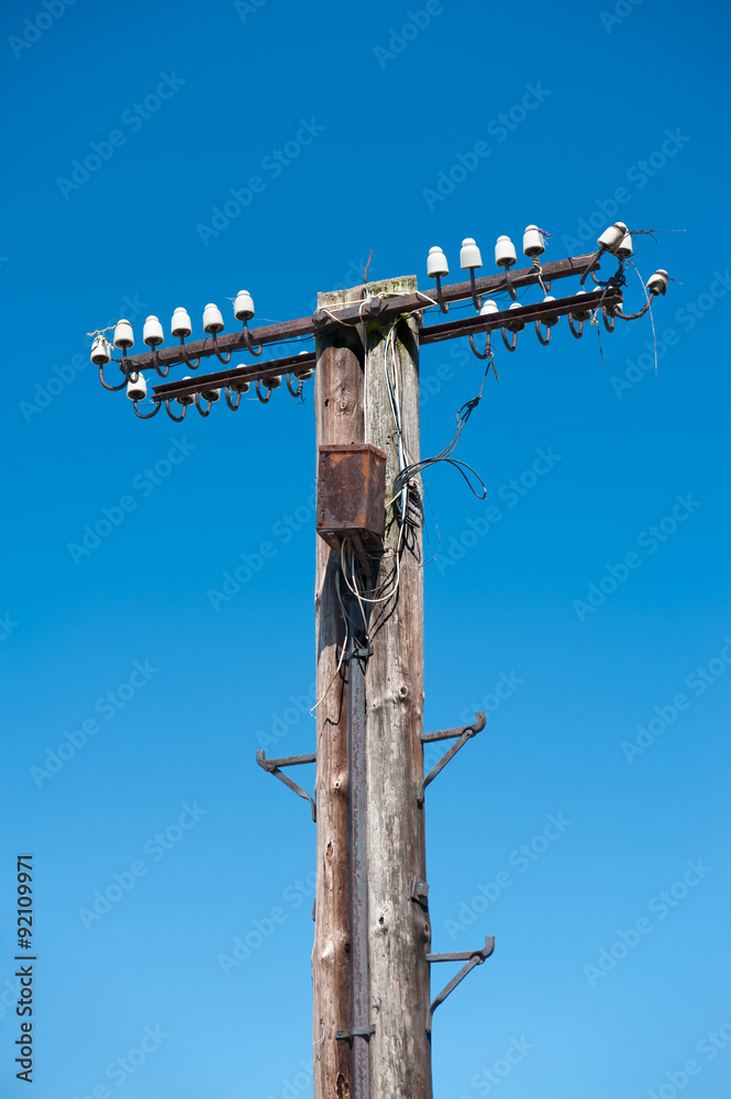 Offline. Old, obsolete telephone pole. Offline. Old, obsolete telephone pole.
