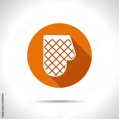 Vector retro flat kitchen glove and potholder 