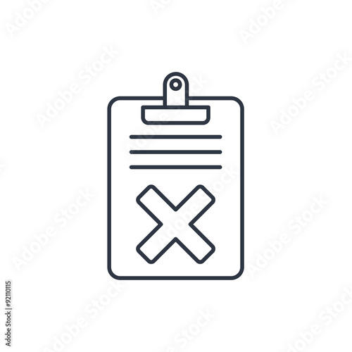 Quality control related vector outline icon. Fail