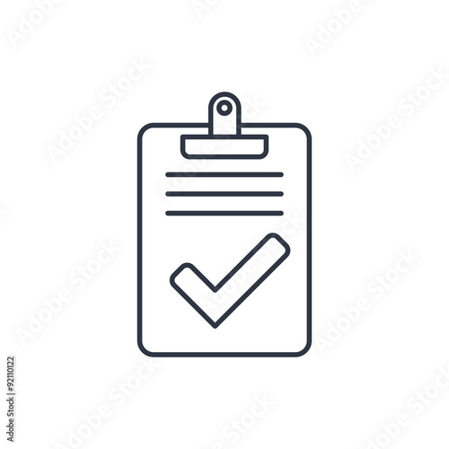 Quality control related vector outline icon. Pass