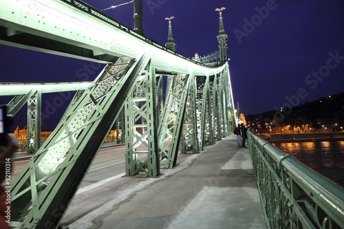 Liberty Bridge in Budapest at night