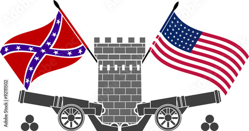 american civil war. stencil. eighth variant. vector illustration