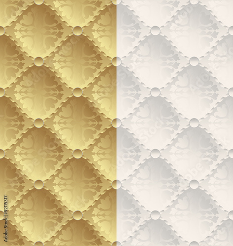 golden and creamy background with ornaments