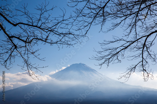 Mountain Fuji fujisan from Kawaguchigo lake at Yamanashi Japan photo