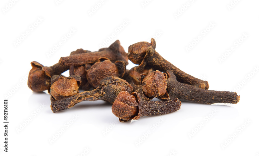 Spice cloves on white background Spice cloves on white background