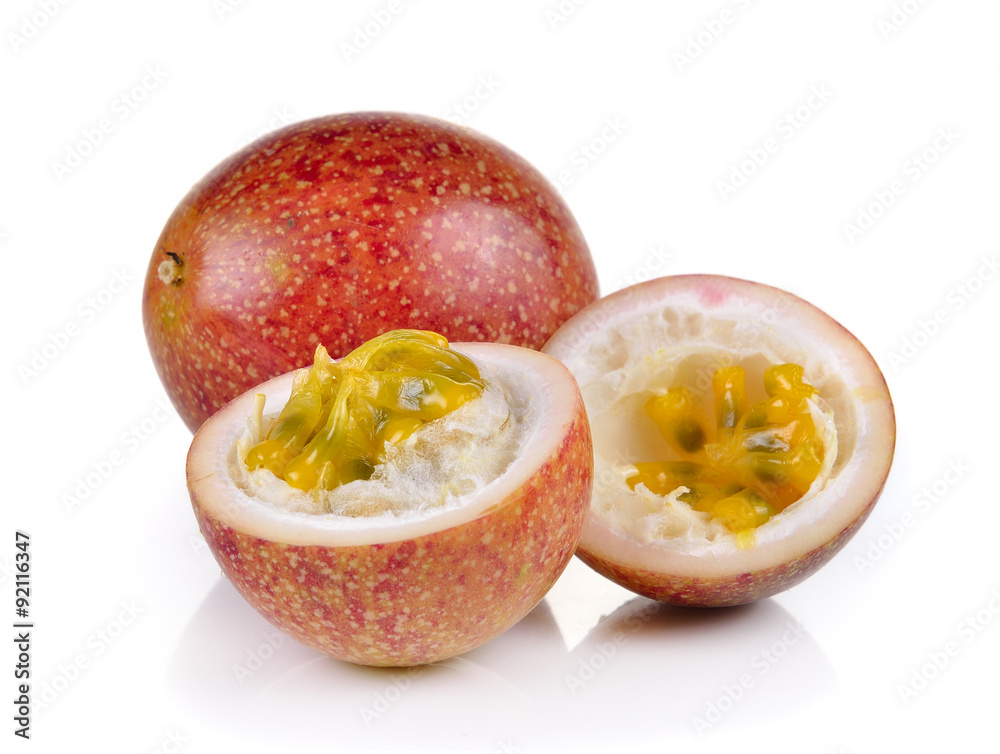 Passion fruit isolated on white background
