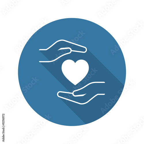 Heart Disease Prevention Icon. Flat Design.