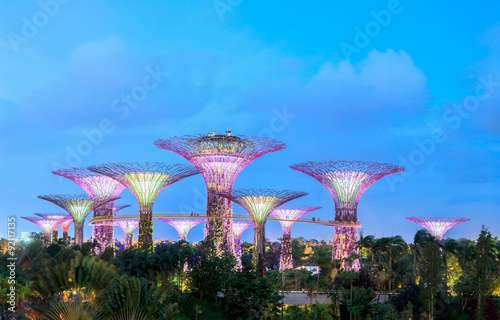 Singapore. Gardens by the Bay is a park spanning 101 hectares of