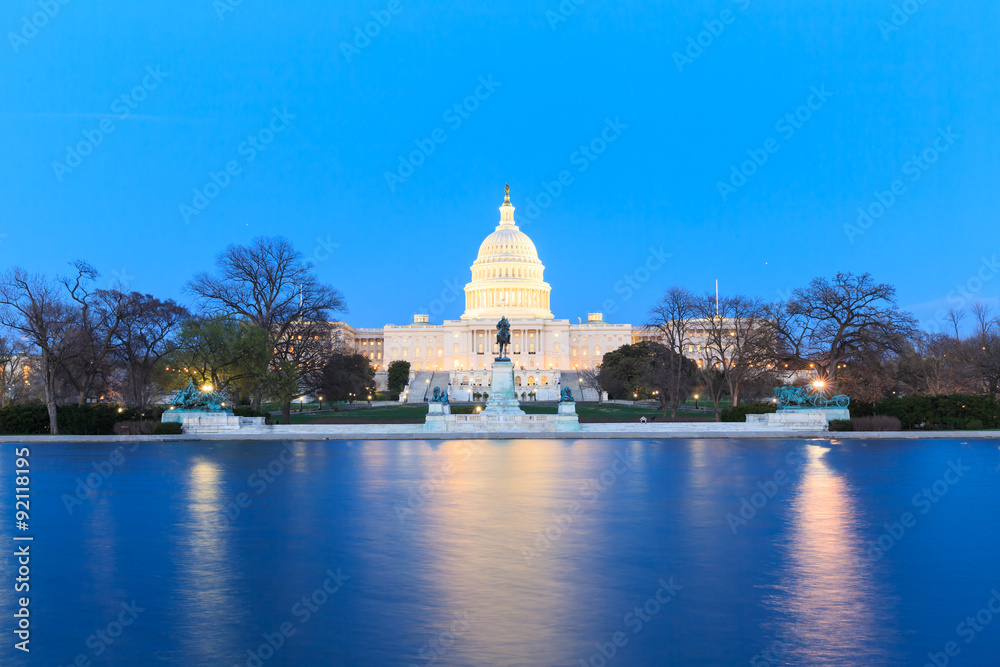 The United States Capitol building in Washington DC, USA - after